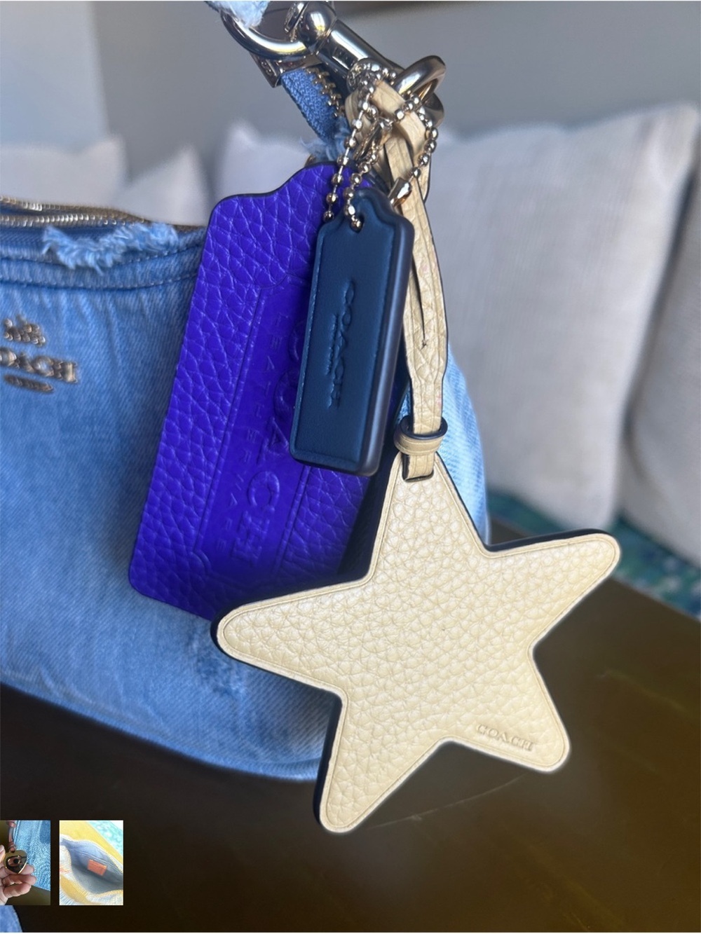 Authentic Coach Light Blue Denim Mini Hobo Bag. - Picture 7 of 7